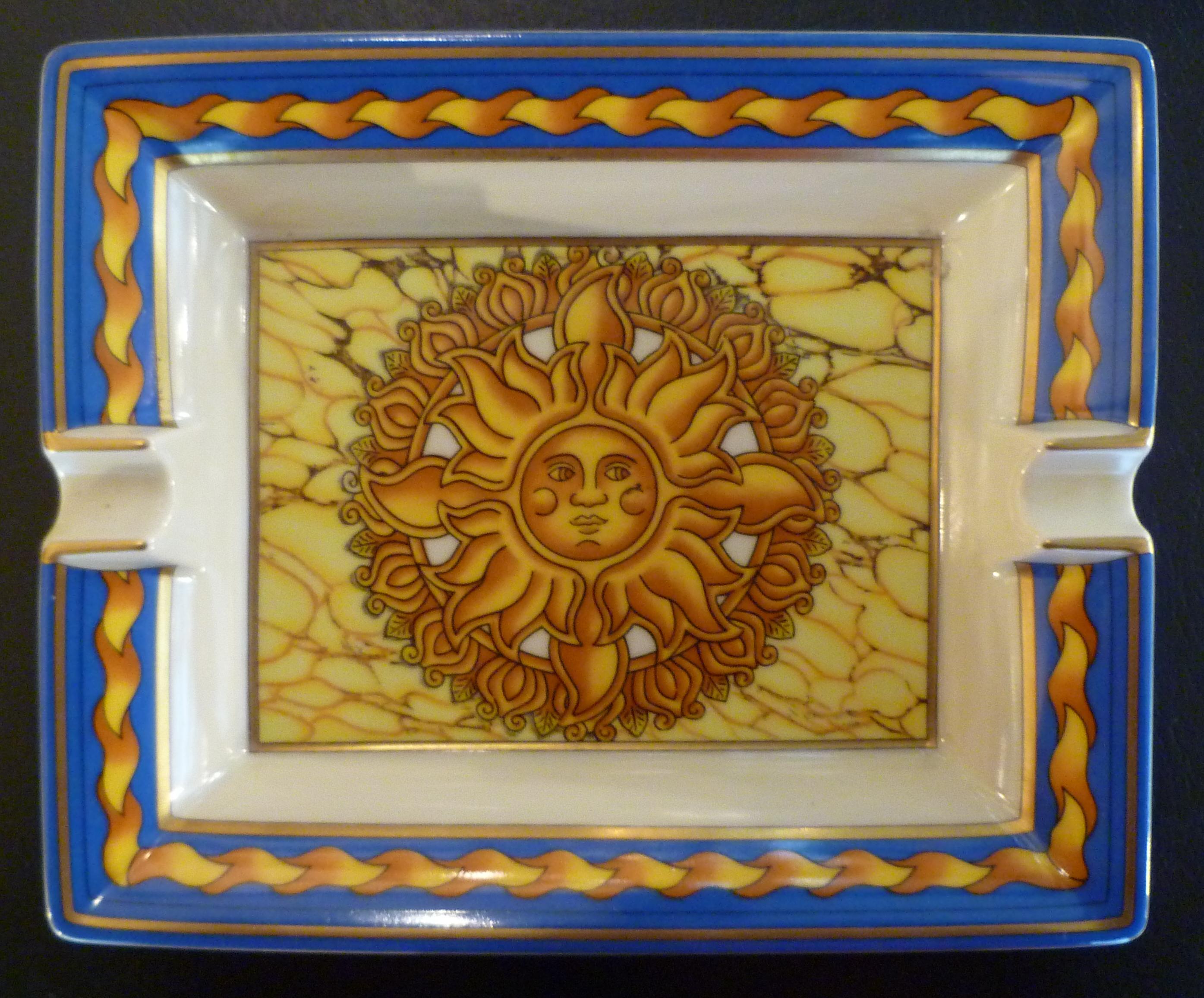Pair of Hermès Ashtrays with Sun Decoration