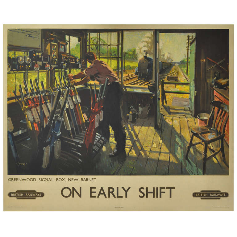 'On Early Shift', British Railway Poster at 1stdibs