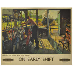 Vintage 'On Early Shift', British Railway Poster