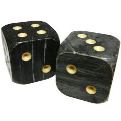 Vintage Black Marble Carpet Dice