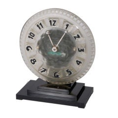 Moulded glass Art Deco clock by ATO.