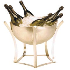 Giant, Modernist Sterling silver Champagne cooler 1
