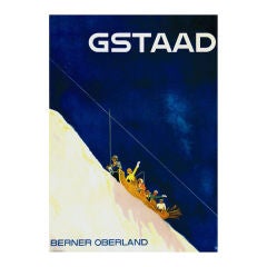 Original 'Gstaad-Berner Oberland' poster by A. Diggelmann, 1937