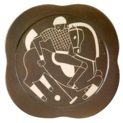 Sgraffito ceramic 'Polo' plates by Waylande Gregory 4