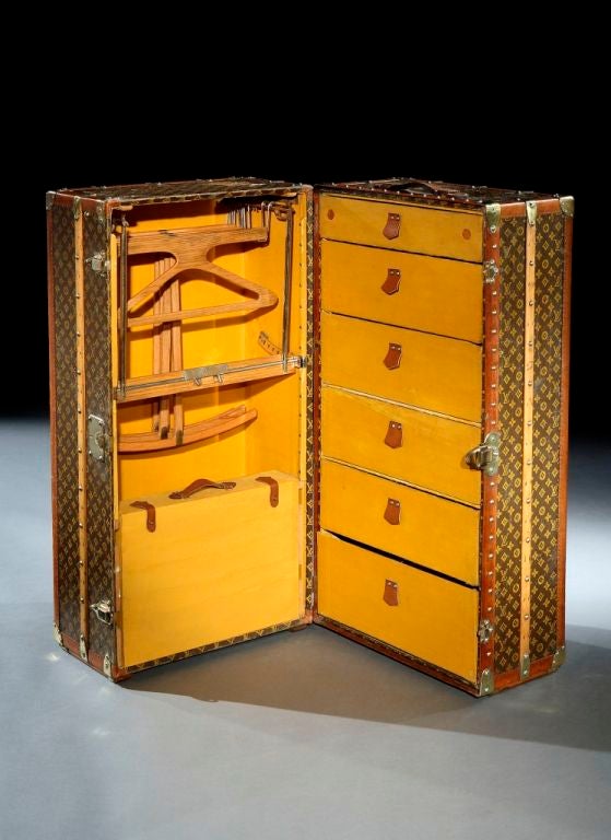 ‘Malle Armoire&#39; (wardrobe trunk) by Louis Vuitton, 1920s For Sale at 1stdibs