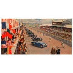 Original painting of the 1939 24 Heures du Mans 6