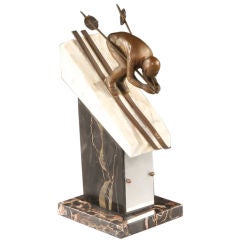 Art Deco ski bronze 10