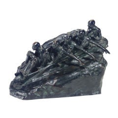 Antique ‘Bobsled’ bronze by Bruno Zach.