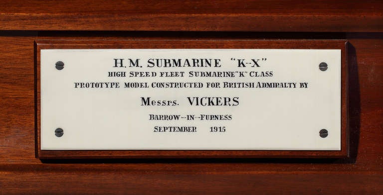 20th Century Unique 'K' Class Builder's Design Submarine Model