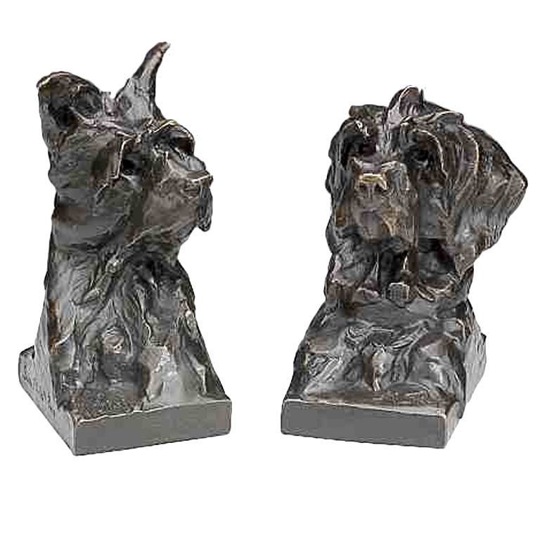 West Highland terrier bookends by Maximilian Fiot, c. 1930