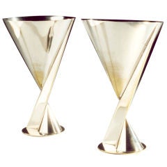 Modernist Art Deco cocktail goblets by Maison Desny, Paris.