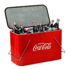 Vintage Original 'Coca Cola' picnic cooler.