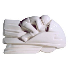 Ceramic mototcyclist by St. Clement, France 11