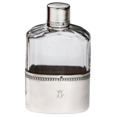 Sterling silver 'A.P' hipflask by Louis Vuitton, c. 1930