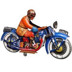 Rare tinplate motorcycle by J.M.L (France),1940 6