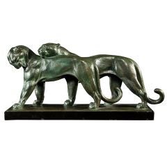zwei Panther" von André-Vincent Becquerel:: ca. 1930