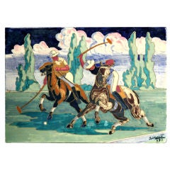 Ceramic polo plaque by AA Kinnelly, 1949 8