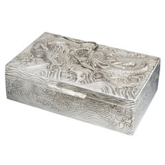 Large Chinese Sterling Cigar Box.