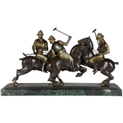 Modernist bronze of polo players, 1925 9