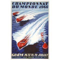 Original 'Championnat du Monde' poster, 1946