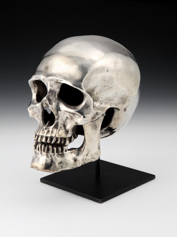 Silvered Bronze Skull, c. 1950