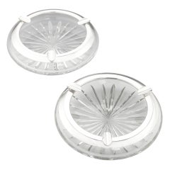 Sterling Silver mounted giant 'Billiard Room' ashtrays, c. 1930