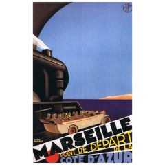 Vintage Original 'Marseille' poster by Roger Broders, 1930