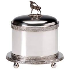 Silver-Plated 'Stag' Cigar Drum