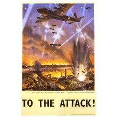 Vintage Original 'To The Attack' poster by Roy Nockolds, 1942