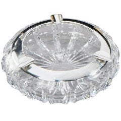 Sterling Silver mounted crystal Art Deco ashtray, c. 1920