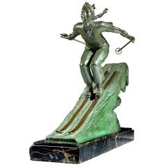 Large ski bronze by Frederic Focht, c. 1930 6