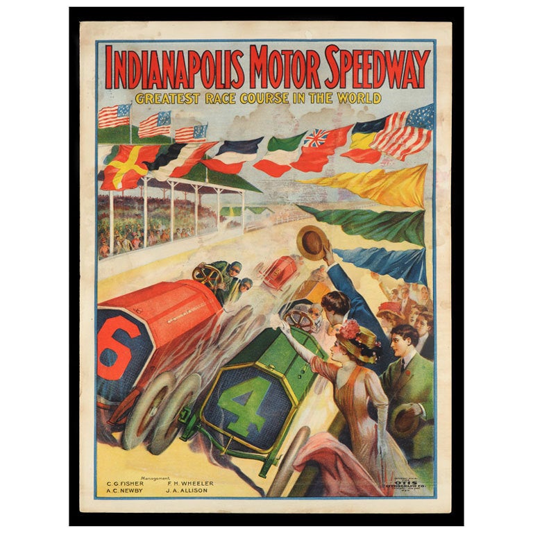 Original 
Indianapolis Motor Speedway
 poster, 1909