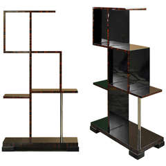 Pair of Palisander Art Deco Abstract Bookcases