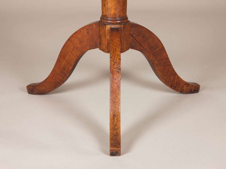 19th Century French Walnut Tripod Table