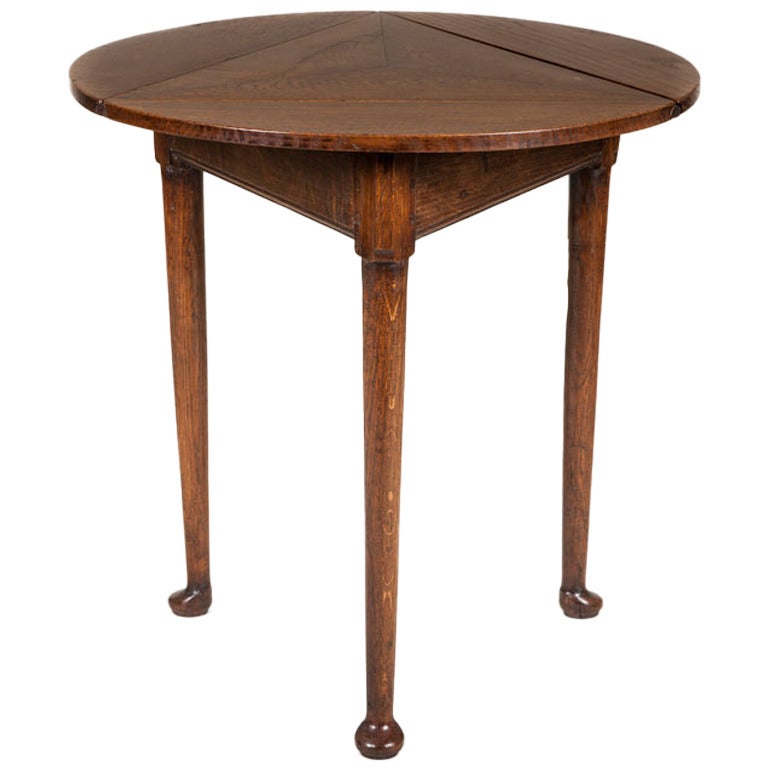 George III Oak Circular Handkerchief Table