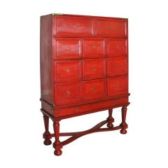 Red Lacquer Chinese Cabinet