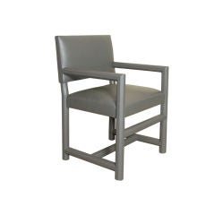 French Leather Elbow Chairs