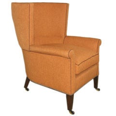 English barrel back wing chair