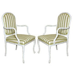 Pair of carved laurel leaf chairs Pair of carved laurel leaf chairs