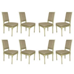 Set of eight painted side chairs Set of eight painted side chairs
