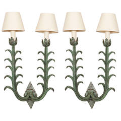 Pair of Two Branch Wall Lights