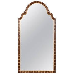 Pier Mirror with a Narrow Oyster Veneered Frame