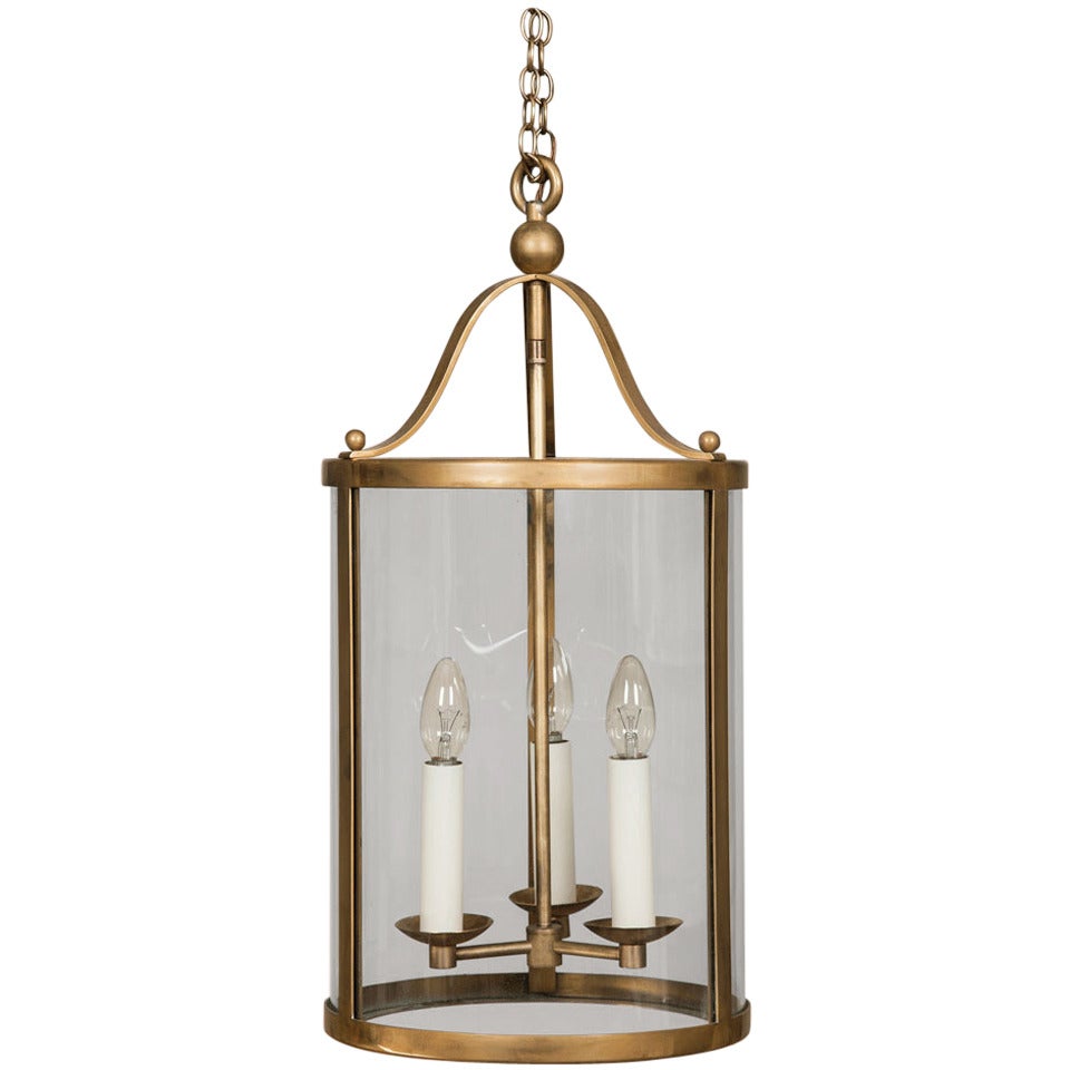 1940s Cylindrical Brass Lantern For Sale