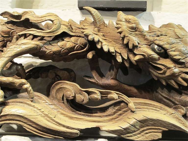 19th Century Carving of Dragon In Excellent Condition In Westport, CT