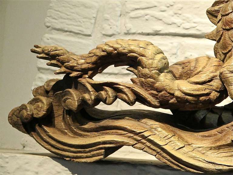 Hardwood 19th Century Carving of Dragon