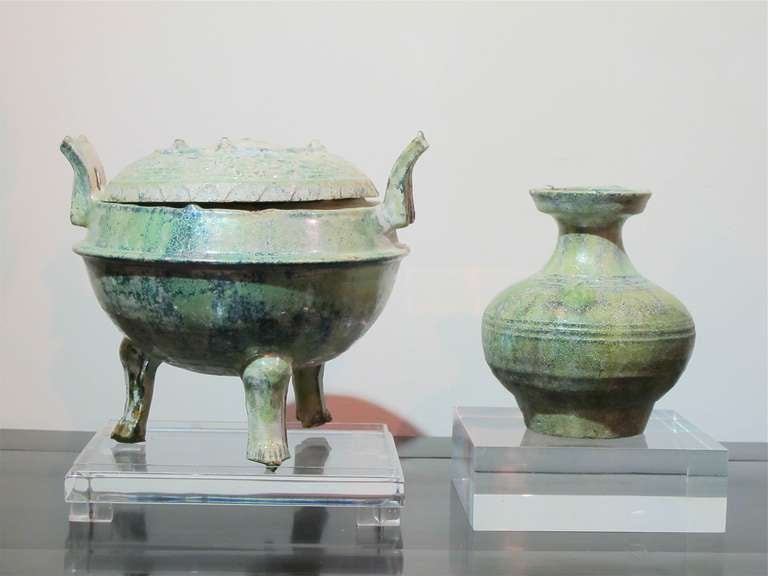 Two Glazed Pottery Items from Han Dynasty 1