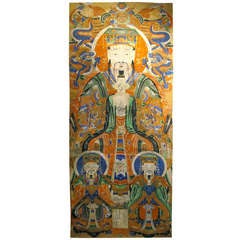 Large 19th Century Taoism Temple Painting