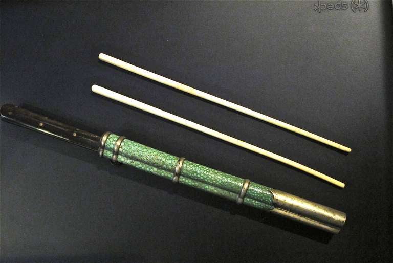 19th Century 18 Century Knive and chopstick set and Pair of reading glasses.