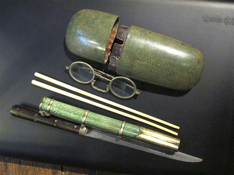 18 Century Knive and chopstick set and Pair of reading glasses. 4