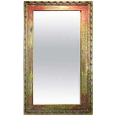Full length, colorful Mongolian Wall Mirror with colorful frame.